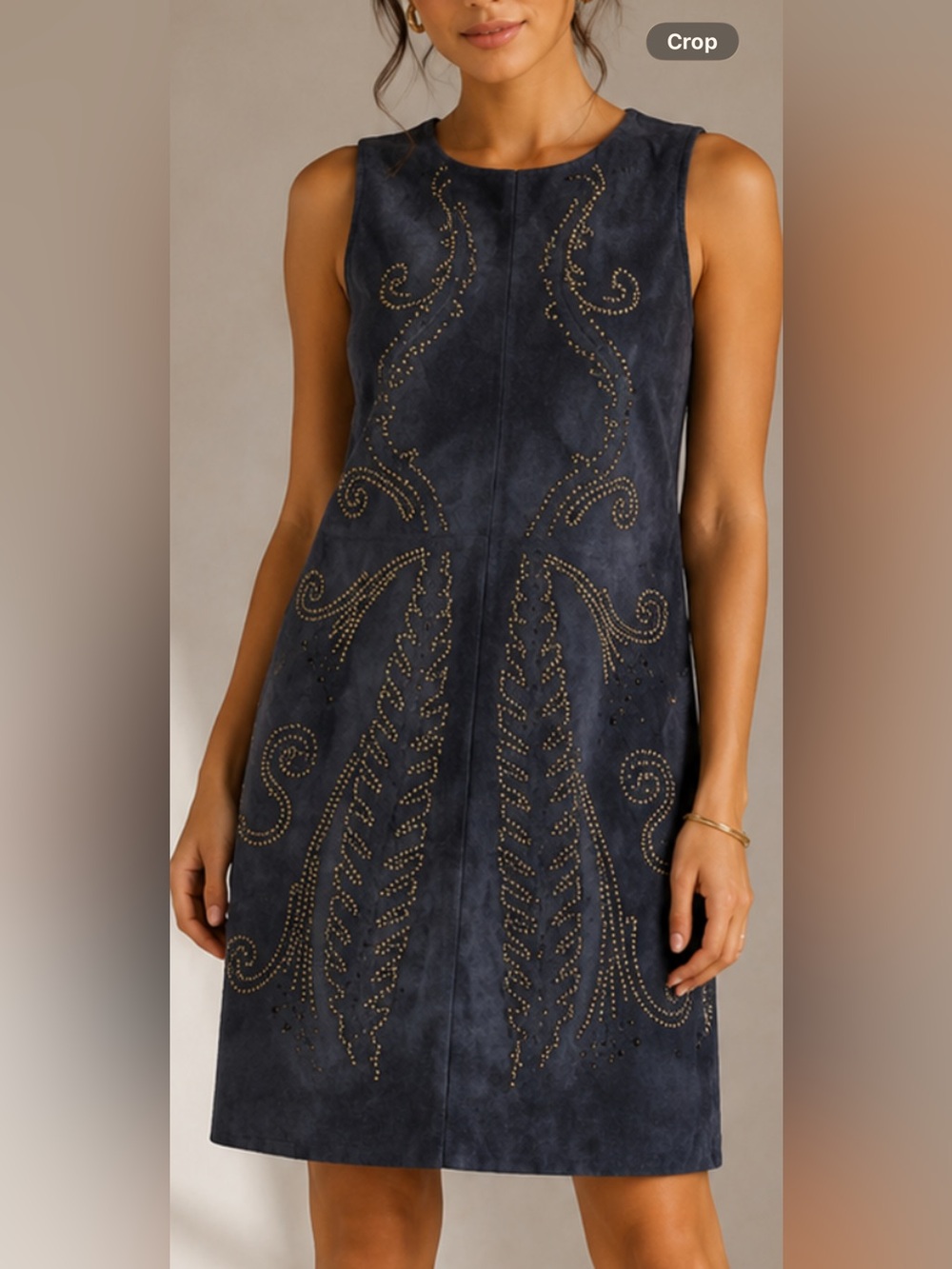 SUEDE  Real leather studded mini dress by ZARA in size XS stunning !